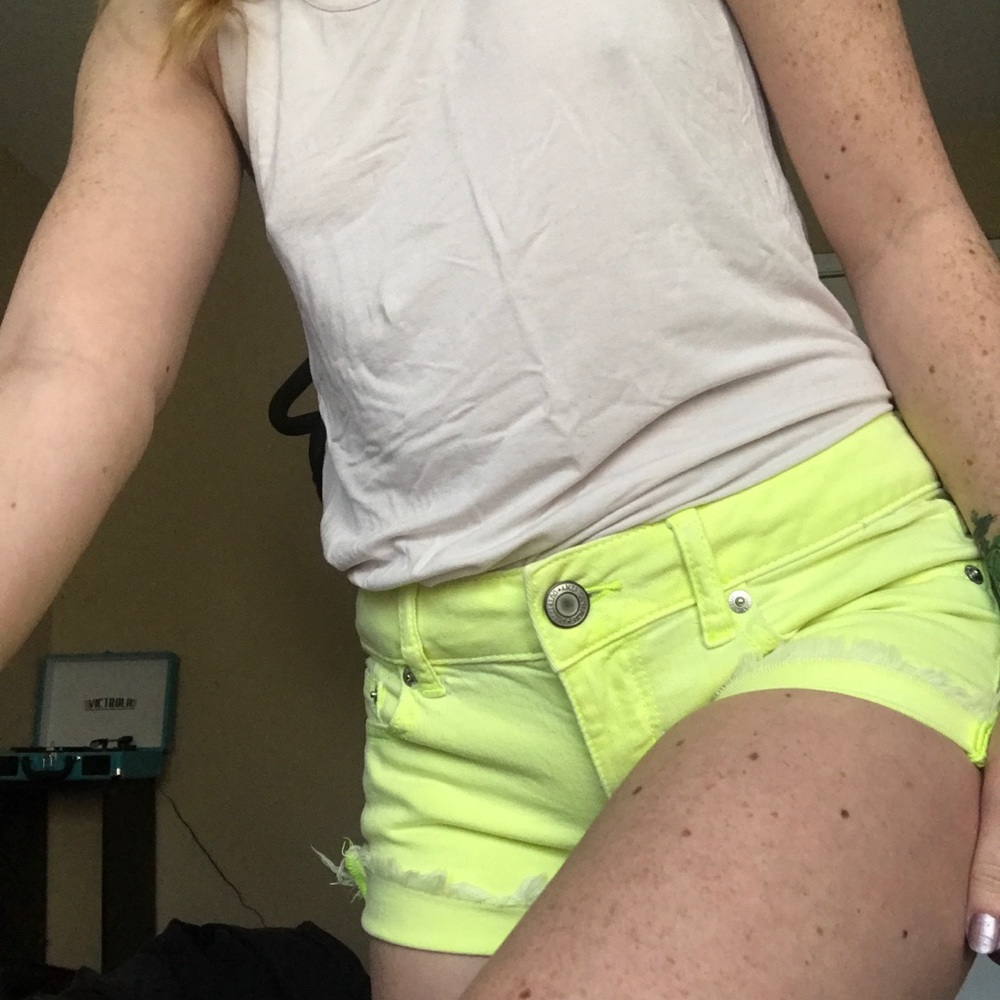 Neon yellow shorts